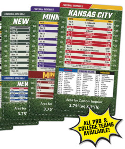 Visual of 4" x 7" Football Schedule Magnets layout