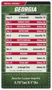 Single College Football Schedule Magnet