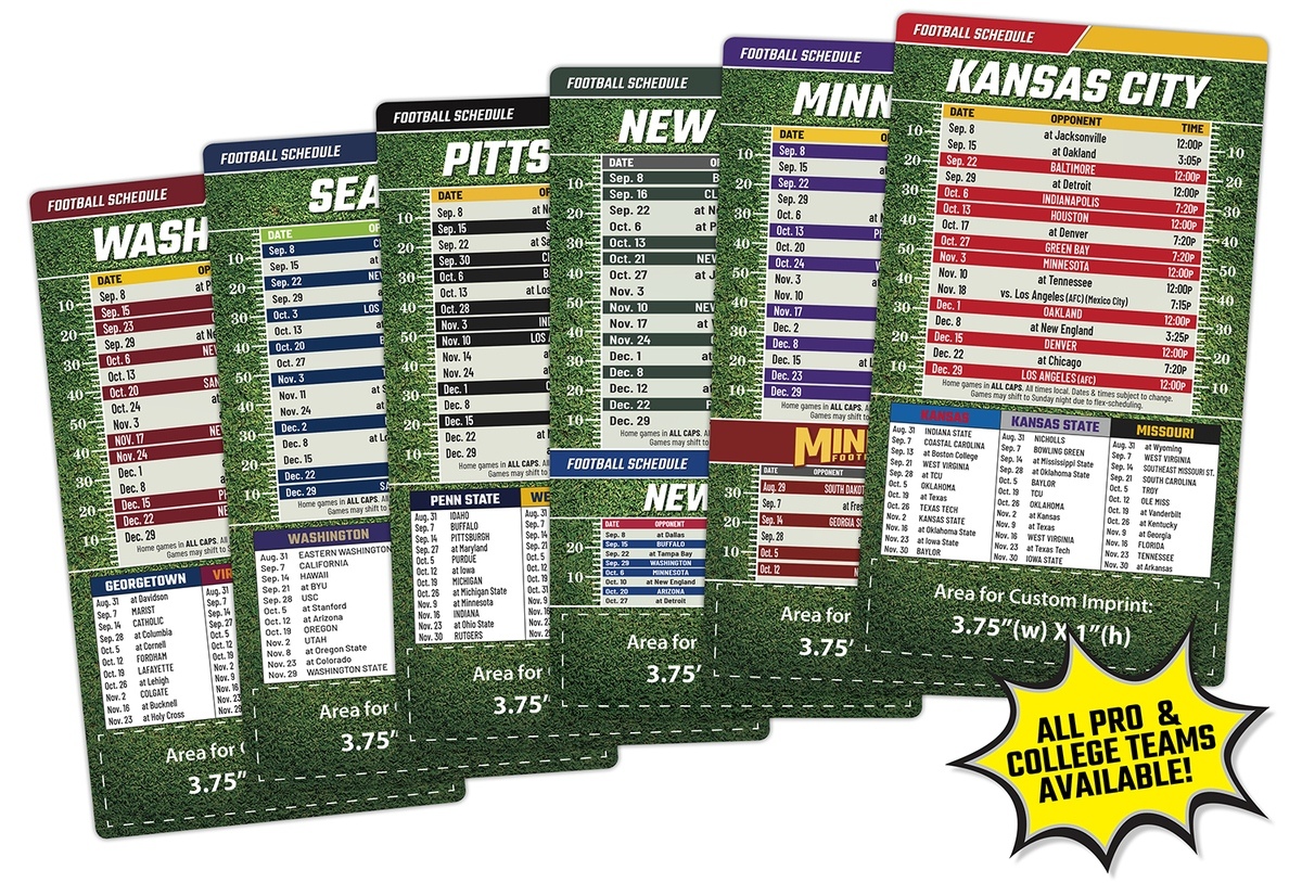 Pro College Football Schedule Magnet 