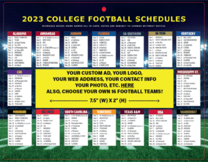 2023 College Football Schedule Card