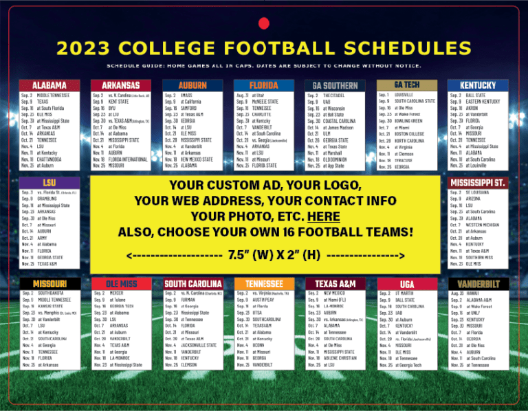 2025 SEC Football Schedule