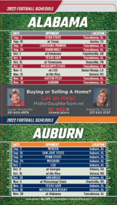 Custom real estate calendar magnet featuring realtor headshot and sports schedule